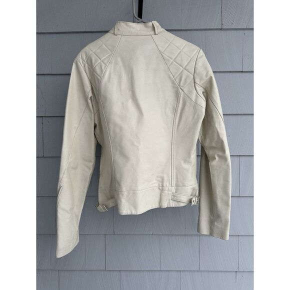 Billabong Cream Leather Jacket - Picture 4 of 7